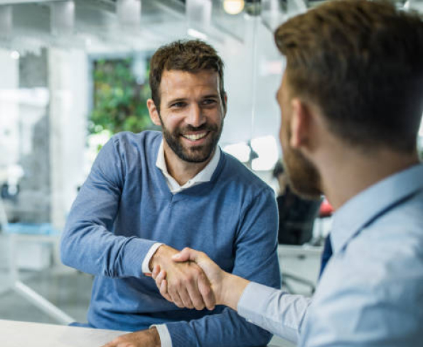 Ark Financial M&A Advisor and client working together